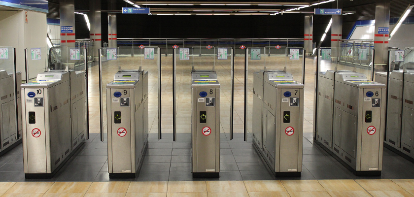 Check out gates at Brussels metro