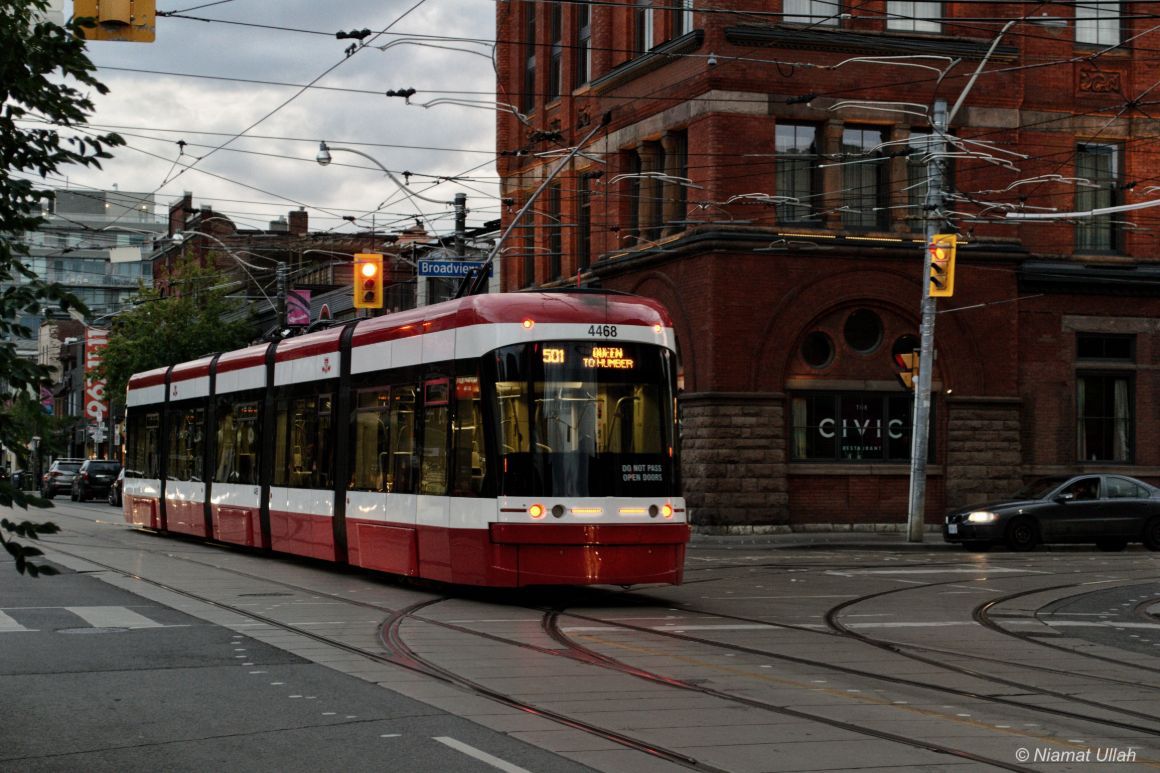 Toronto tram in operation